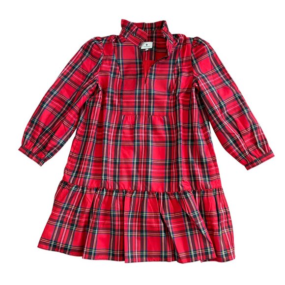 Tuckernuck Royal Stewart Tartan Palmerston Dress L large plaid ruffle collar - Picture 9 of 12